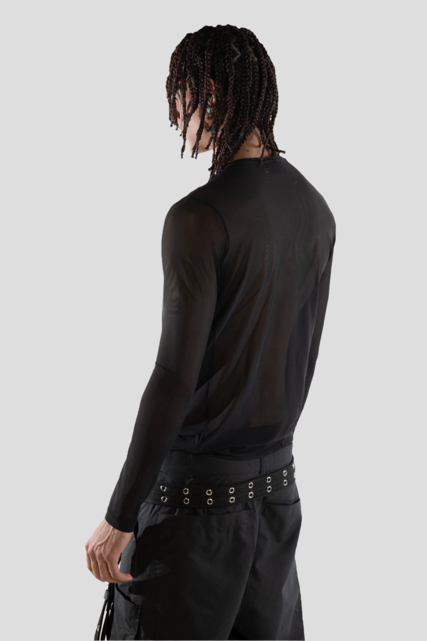 ASYMMETRICAL DRAPPED LONG SLEEVE BLACK